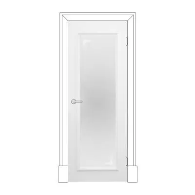 Полотно дверное Олови 825х2040 Петербургские двери 1 белое М9, стекло